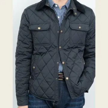 ZD turn down collar repellent quilted jacket for men