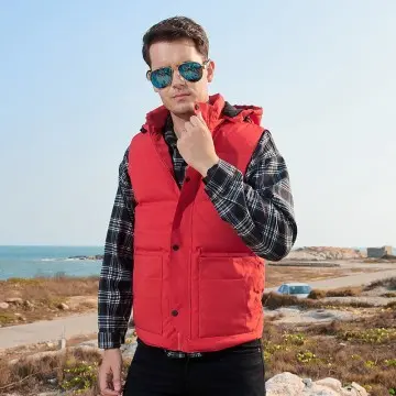 ZD hoodie sleeveless puffer jacket for men