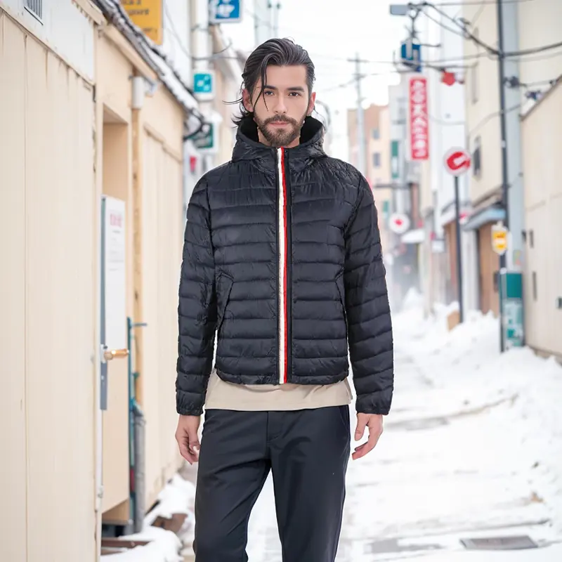 ZD adjustable zipper up men custom puffer jacket