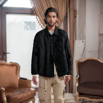 ZD shirt collar lightweight mens black puffer jacket