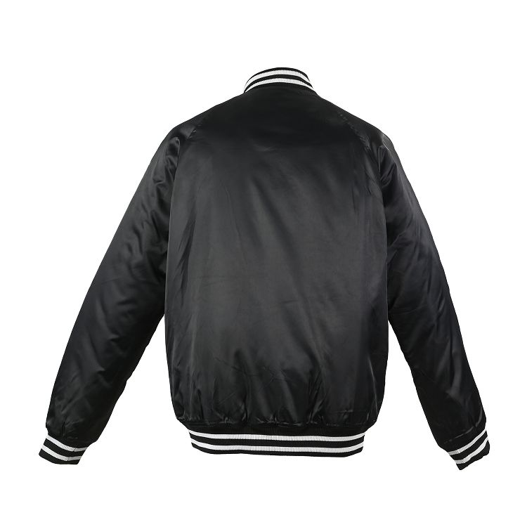 ZD  Embroidery Satin Bomber Jackets Mens Letterman Jacket