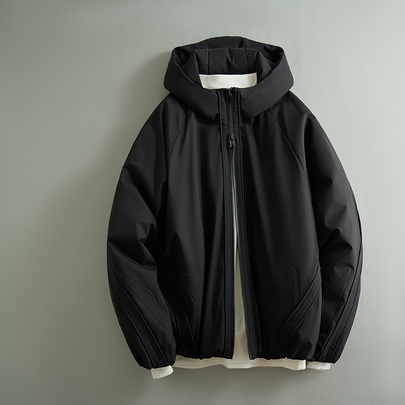 ZD hooded black men down jacket