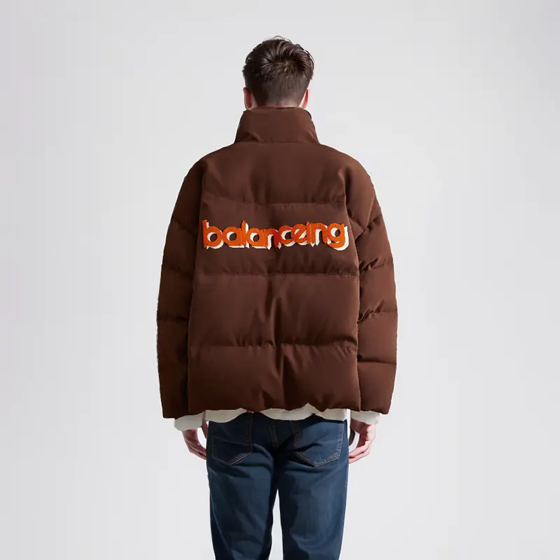 ZD custom embroidery men’s down puffer jacket