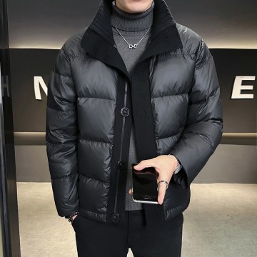 ZD knit cf & collar down winter puffer jacket