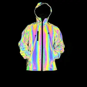 ZD rainbow color reflective laser windbreakers jackets