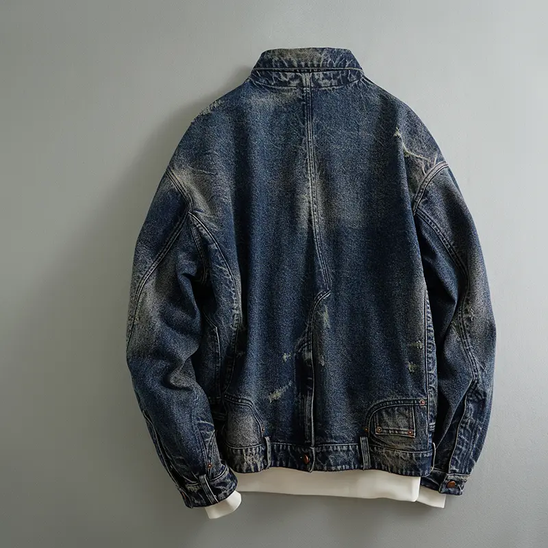 ZD custom padded blue denim jacket