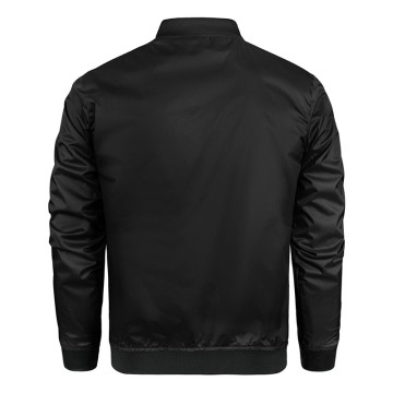 ZD baseball collar mens black bomber jacket