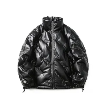 ZD solid seamless mens black puffer jacket