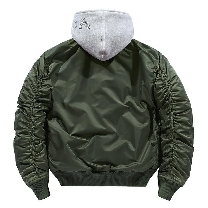 ZD detachable hooded oversized bomber jacket