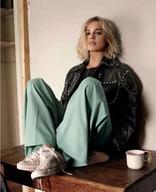 classic combination for leather jacket