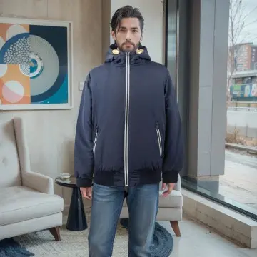 ZD Drawstring Hood Jacket for Men Winter Men Puffer Jackets