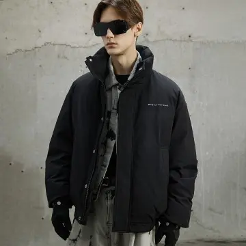 ZD stand collar mens white puffer jacket