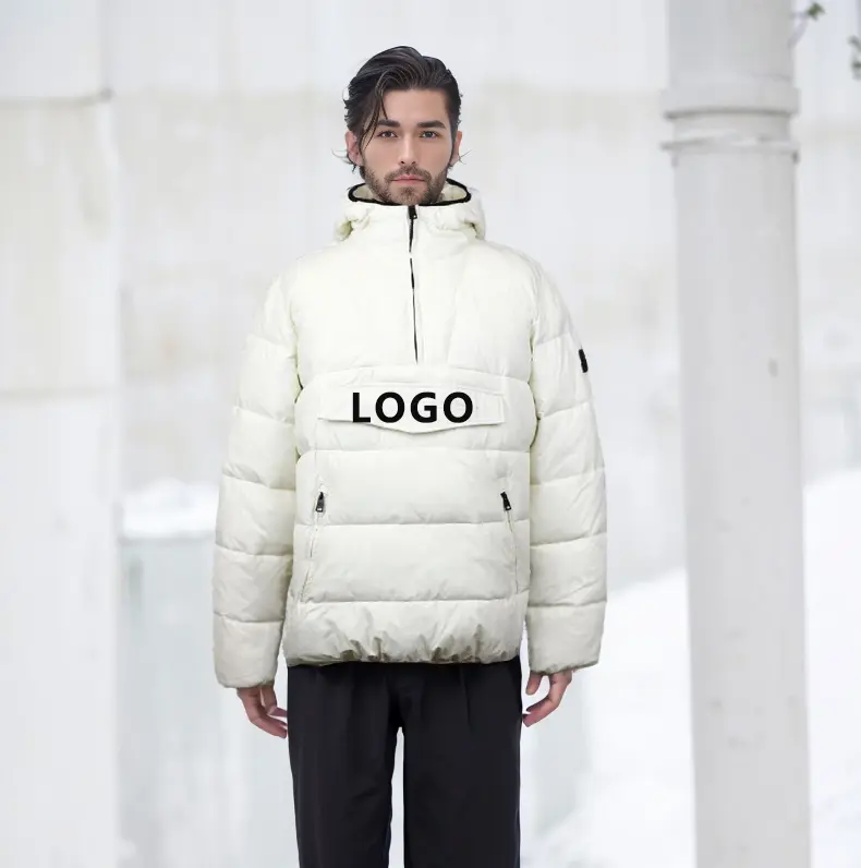 ZD QUARTER 1/4 ZIPPER NECK PULLOVER PUFFER JACKET FOR MEN