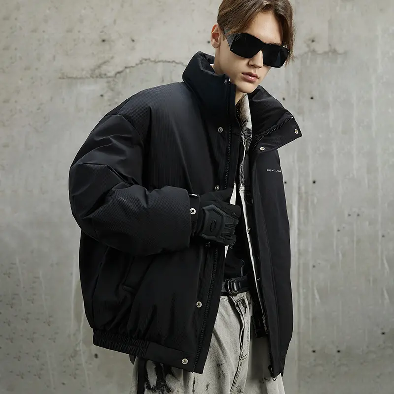 ZD stand collar mens white puffer jacket