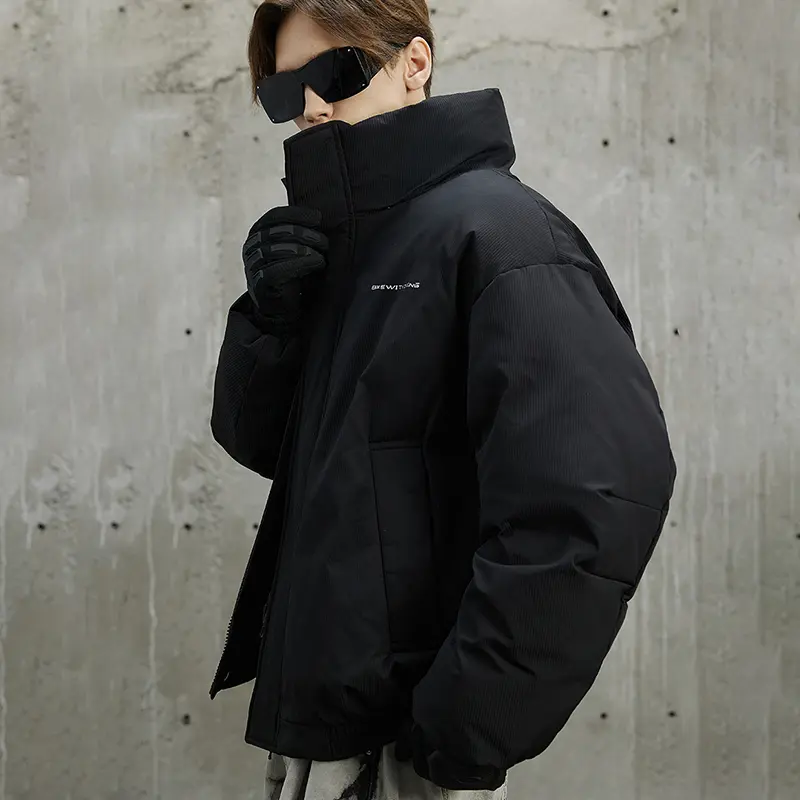 ZD stand collar mens white puffer jacket