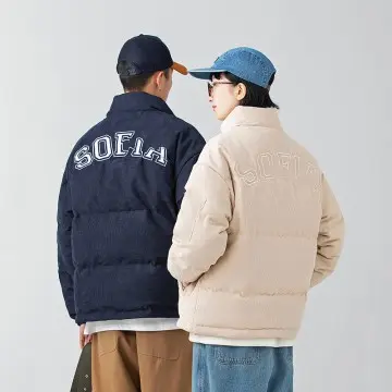ZD letter embroidery corduroy down jacket men