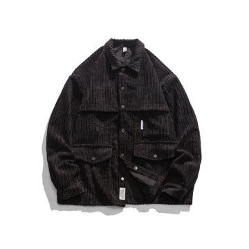 ZD sping vintage solid mens corduroy jacket